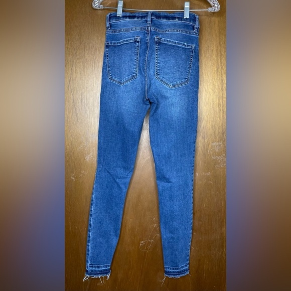 Garage Skinny Distressed Navy and Blue Jeans Size 3 - Picture 2 of 6
